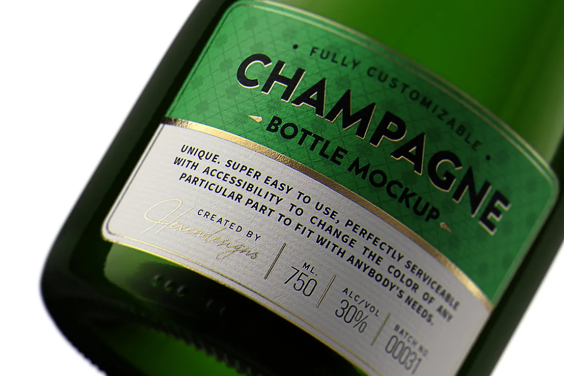 Champagne Bottle Mockup V2