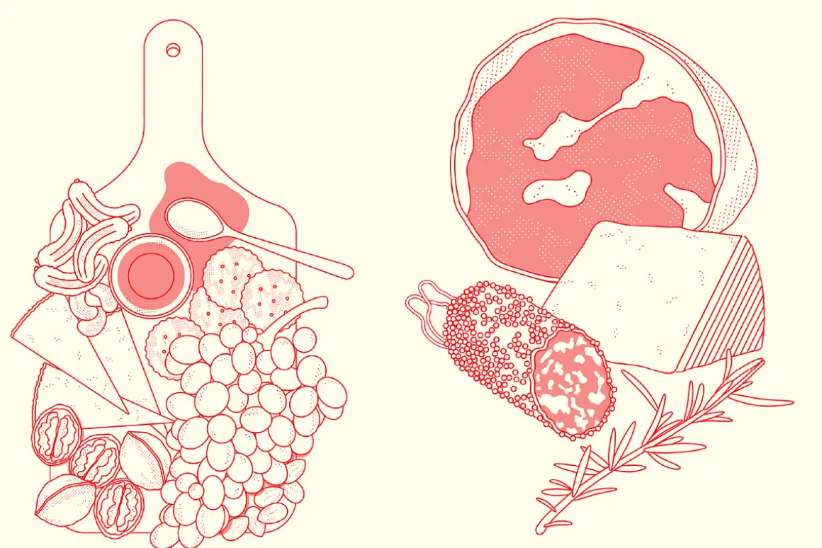 Charcuterie Vector Food Illustration