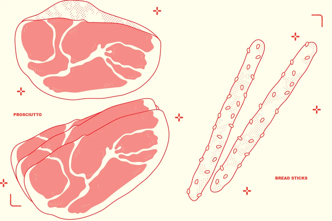Charcuterie Vector Food Illustration