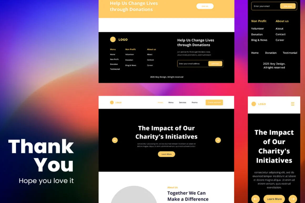 Charity Wireframe Website Vol. 09
