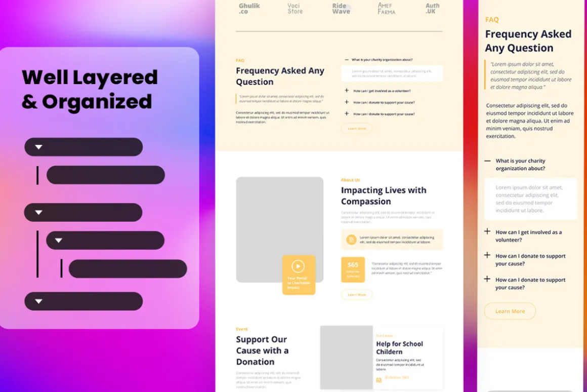 Charity Wireframe Website Vol. 03