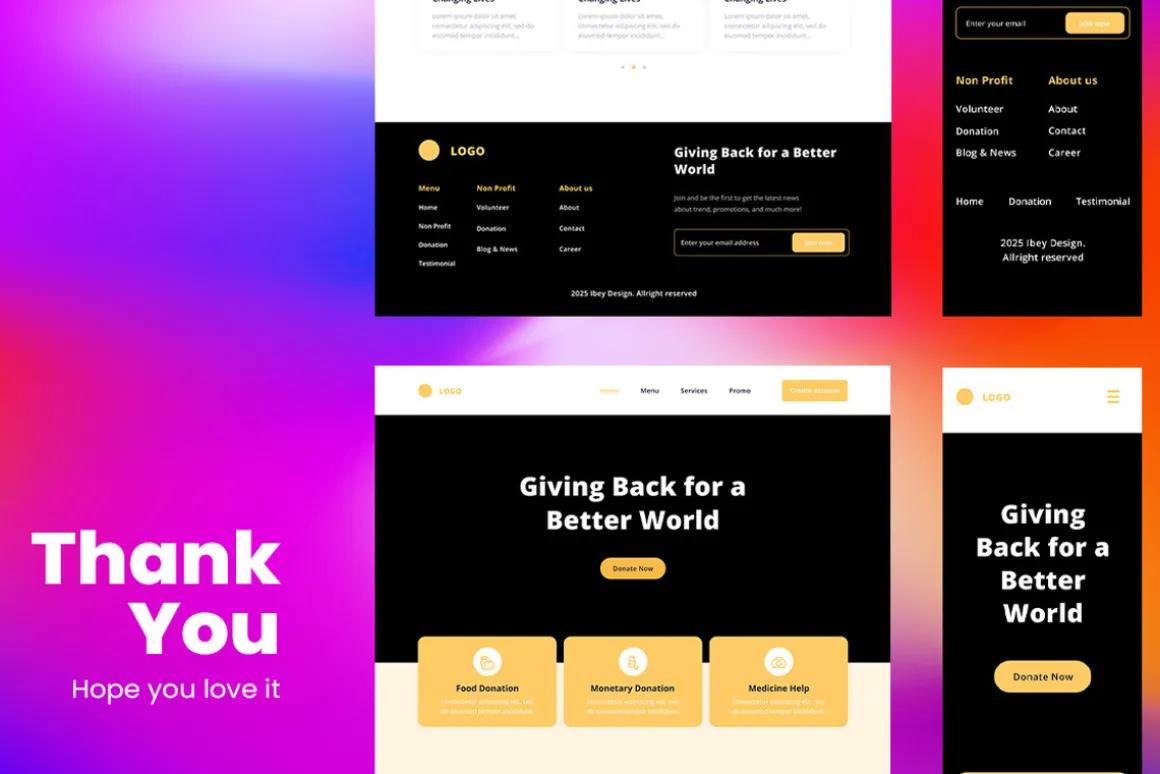 Charity Wireframe Website Vol. 03