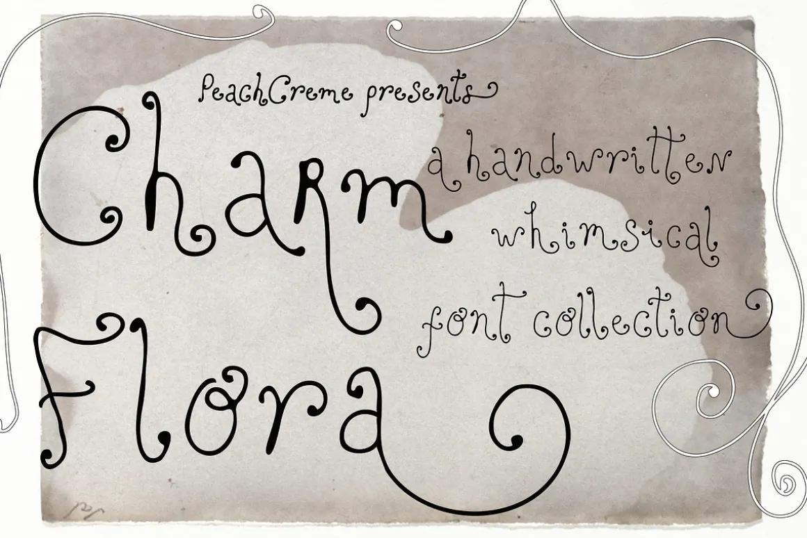 Charm Flora// Curly Font Set