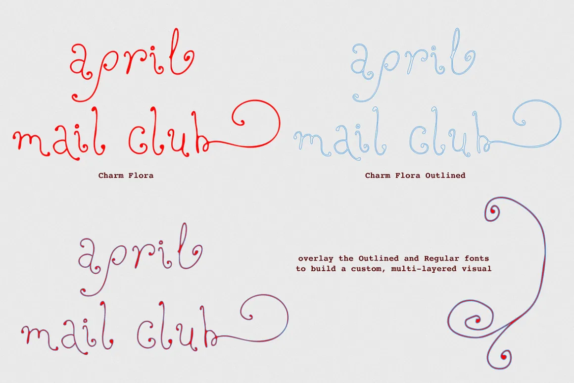 Charm Flora// Curly Font Set