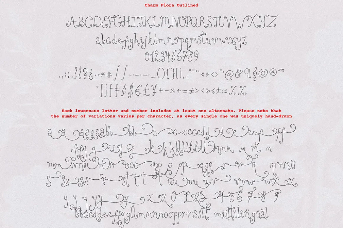 Charm Flora// Curly Font Set