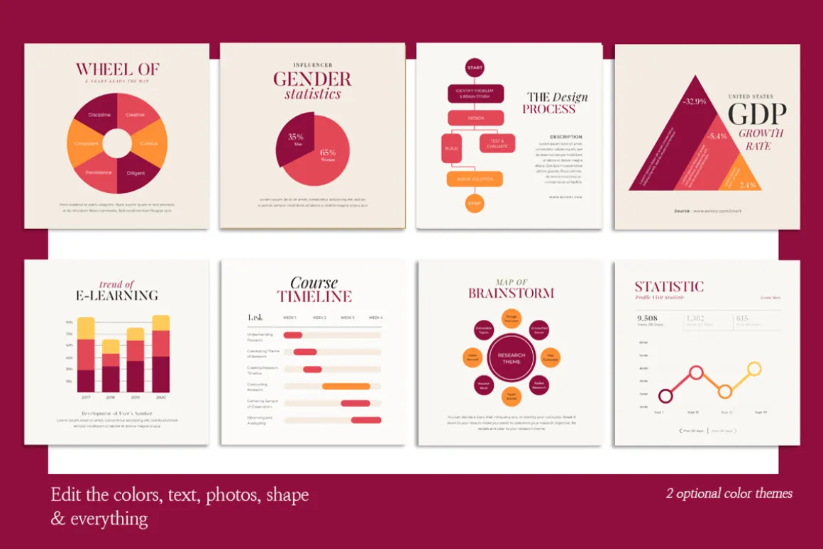 Chart & Graph Duo Palette CANVA PS