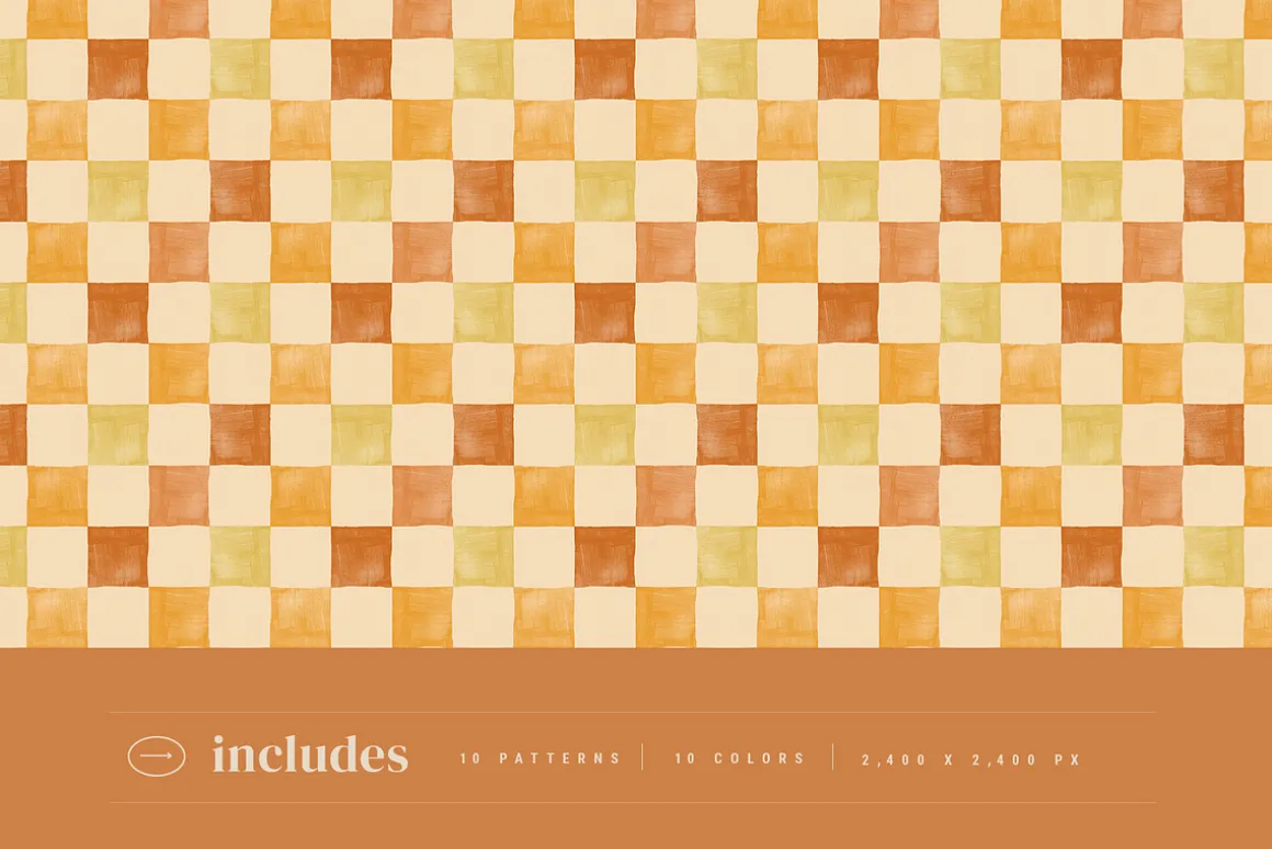 Checkered Painted Seamless Patterns