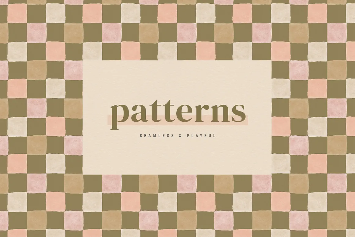 Checkered Painted Seamless Patterns