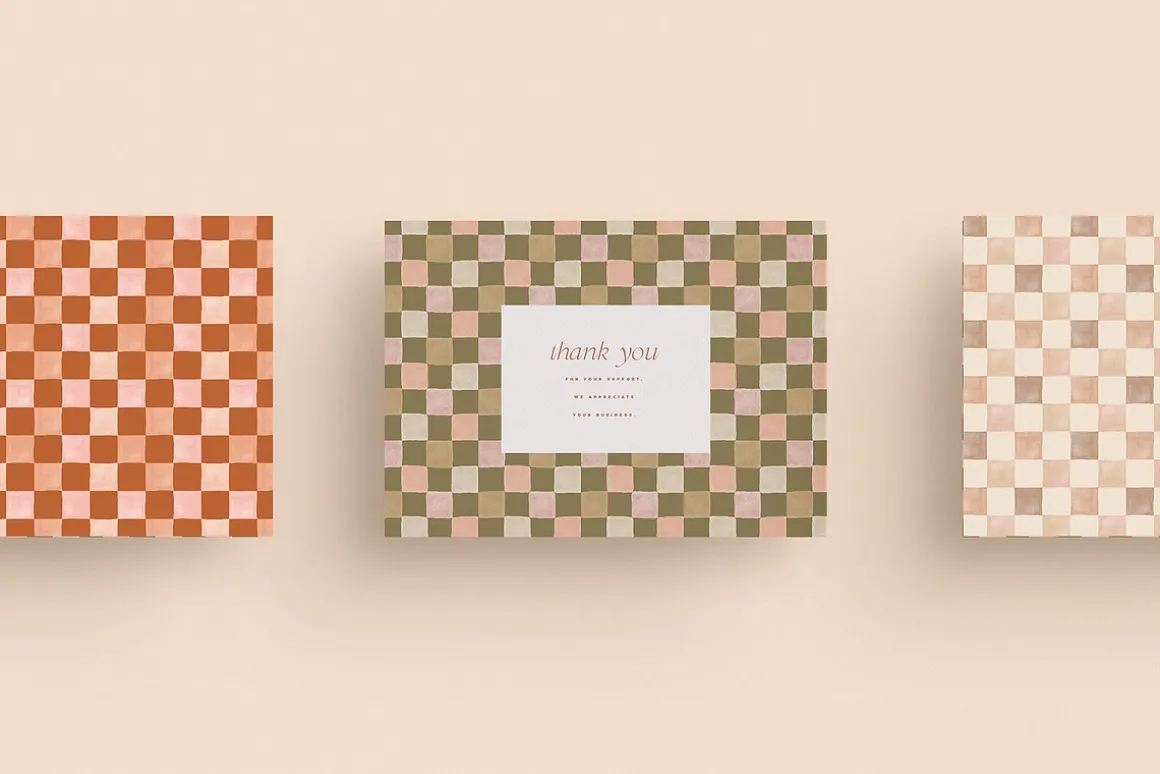 Checkered Painted Seamless Patterns