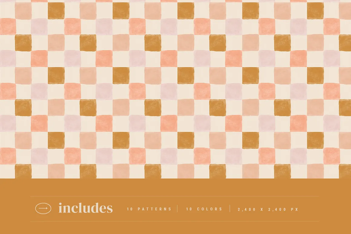 Checkered Painted Seamless Patterns