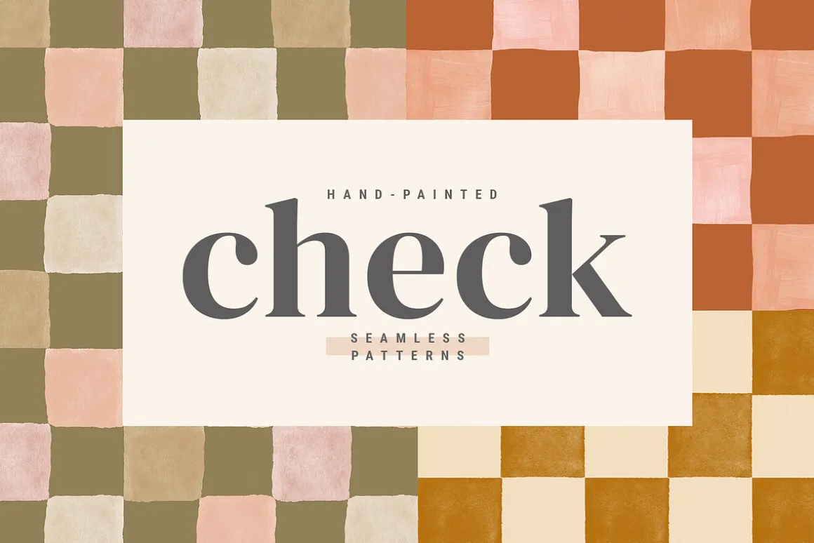 Checkered Painted Seamless Patterns
