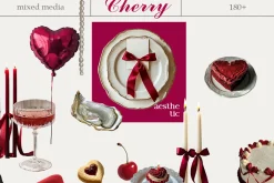 Cherry vibe Mixed media collage