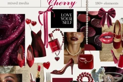 Cherry vibe Mixed media collage