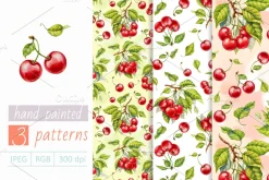 Cherry. Watercolor collection