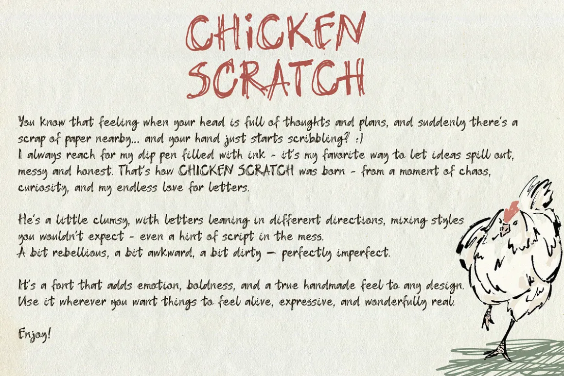 Chicken handwritten scribble font