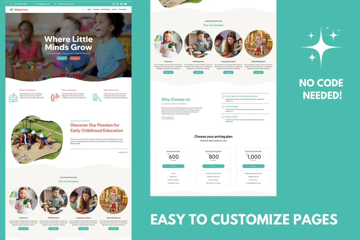 Childcare & Babysitting Wix Template