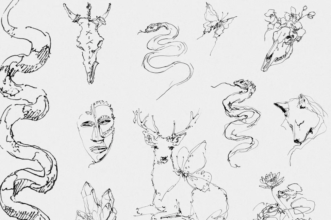 CHIMERA: Raw Surreal Line Art