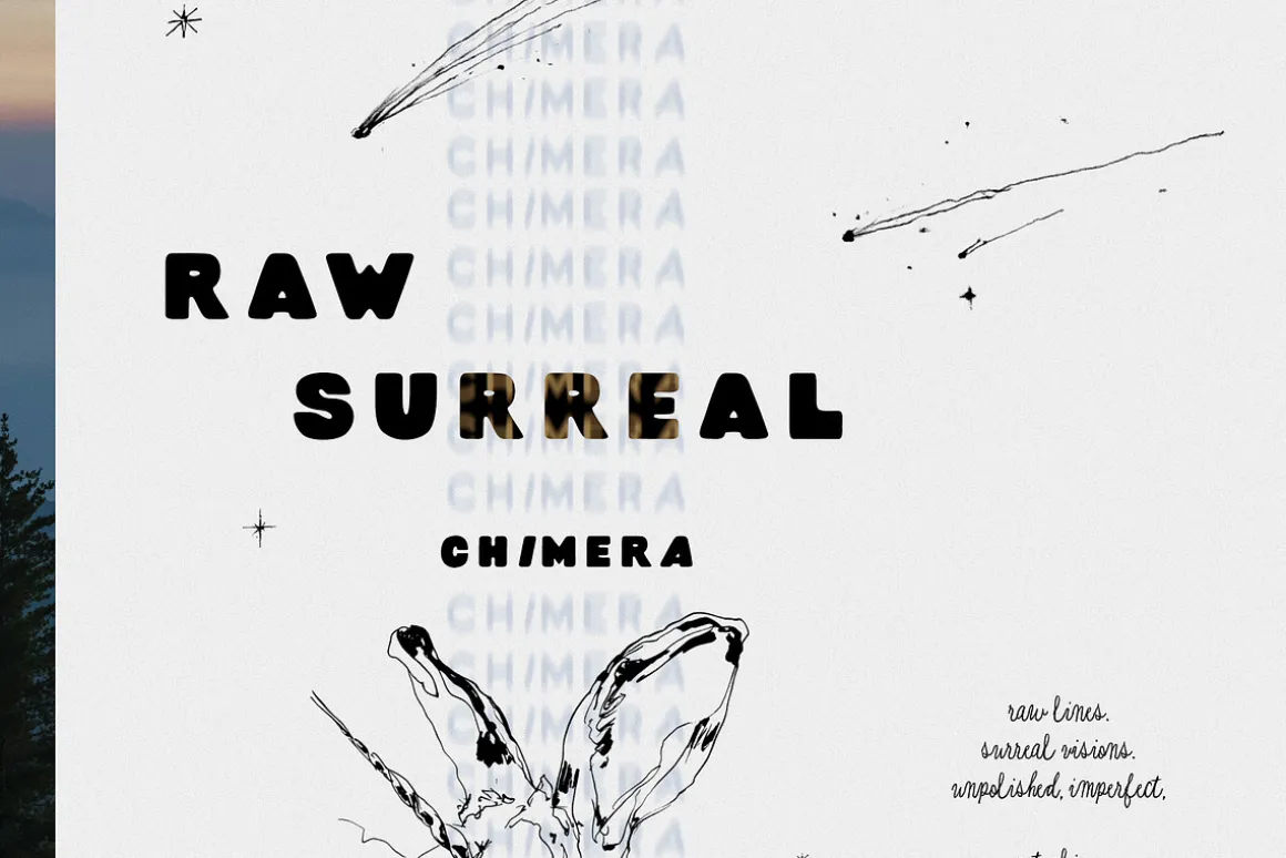 CHIMERA: Raw Surreal Line Art
