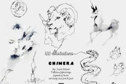 CHIMERA: Raw Surreal Line Art