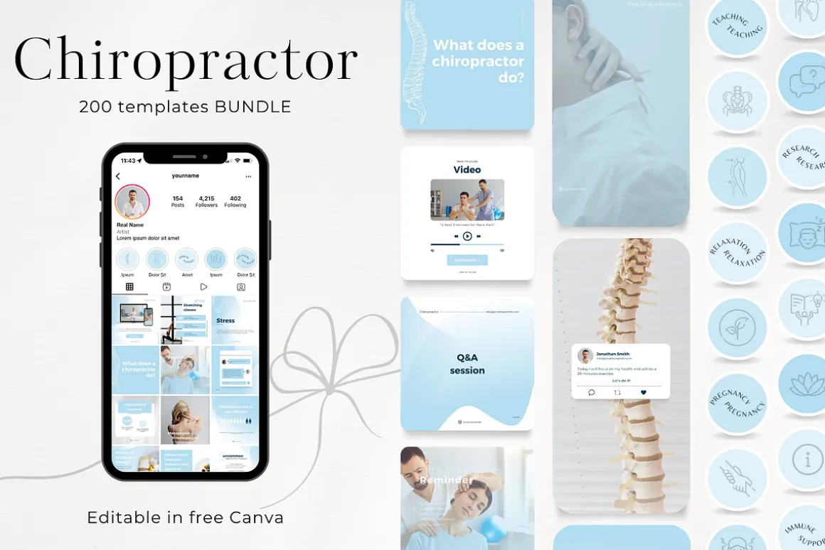 200 Chiropractor Social Media BUNDLE