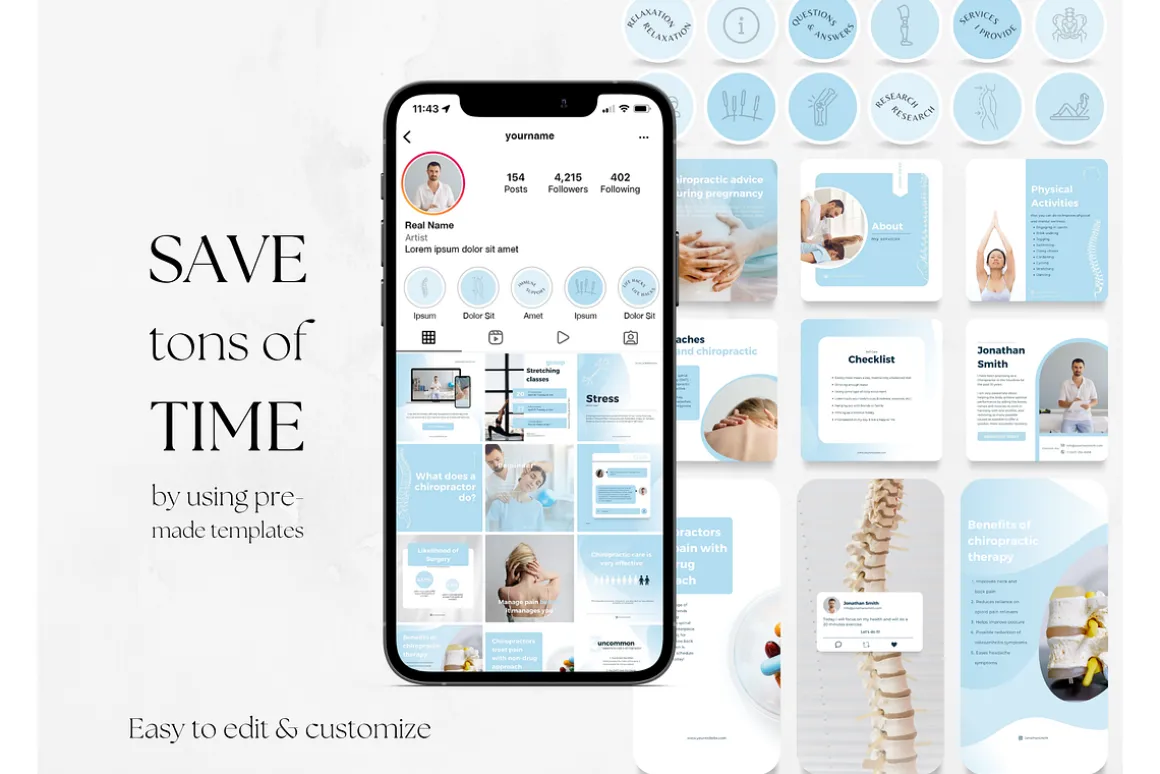 200 Chiropractor Social Media BUNDLE