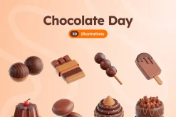 Chocolate Day 3D Icons