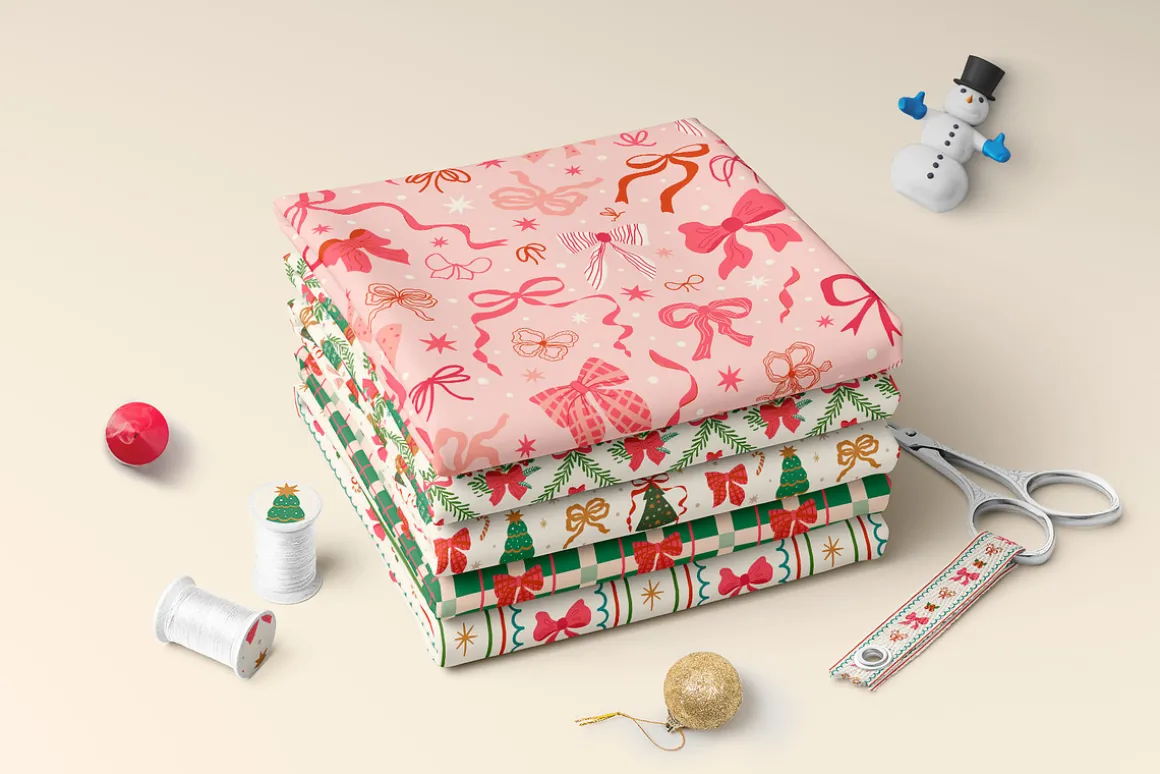 Christmas bows patterns