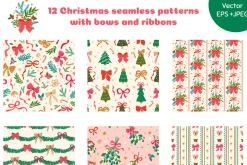 Christmas bows patterns