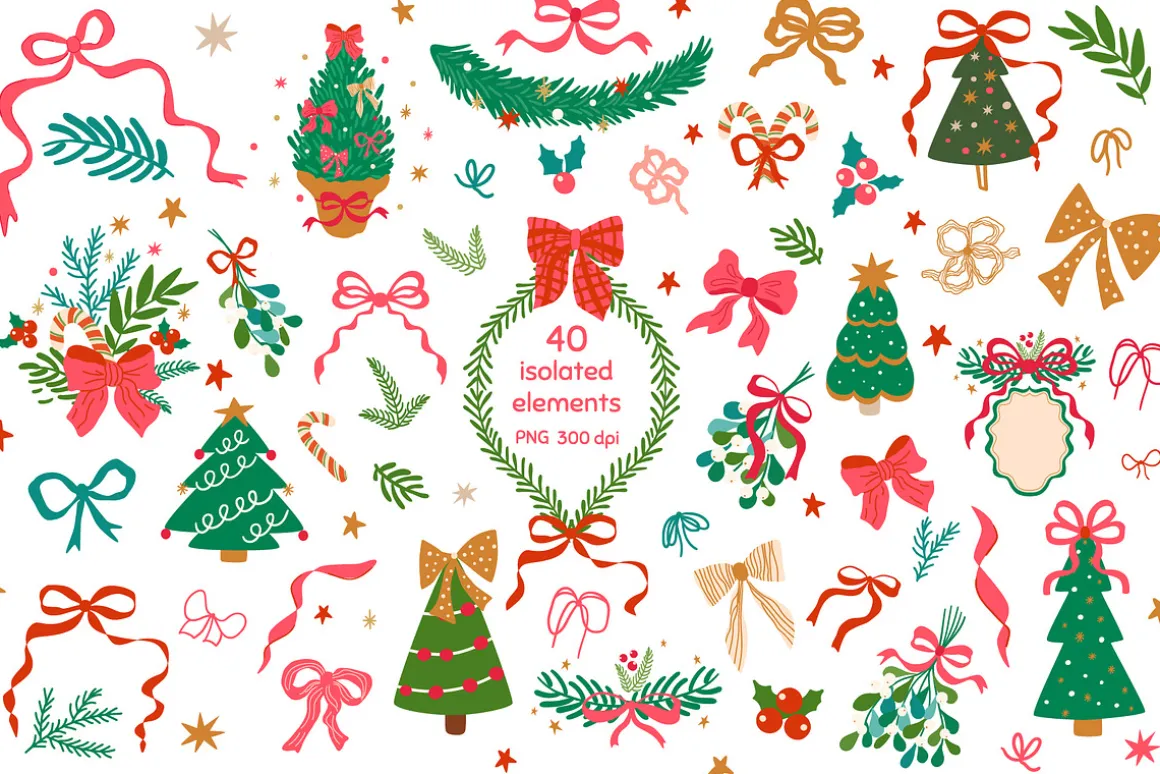 Christmas bows patterns