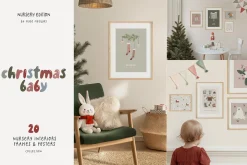 CHRISTMAS BABY Cute Nursery Mockups