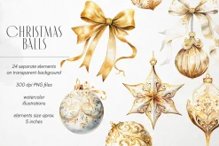 Christmas Baubles PNG Overlays