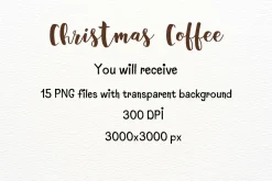 Christmas Coffee Watercolor Clipart