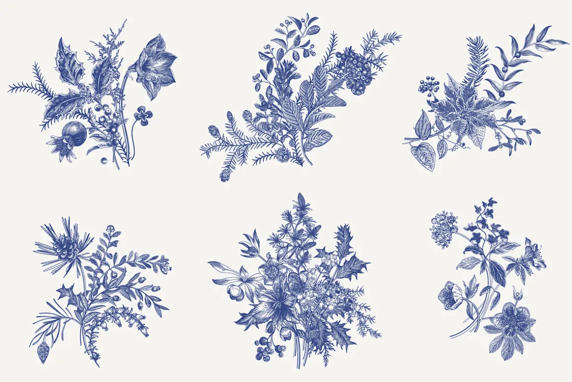 Christmas dreams. Blue & white