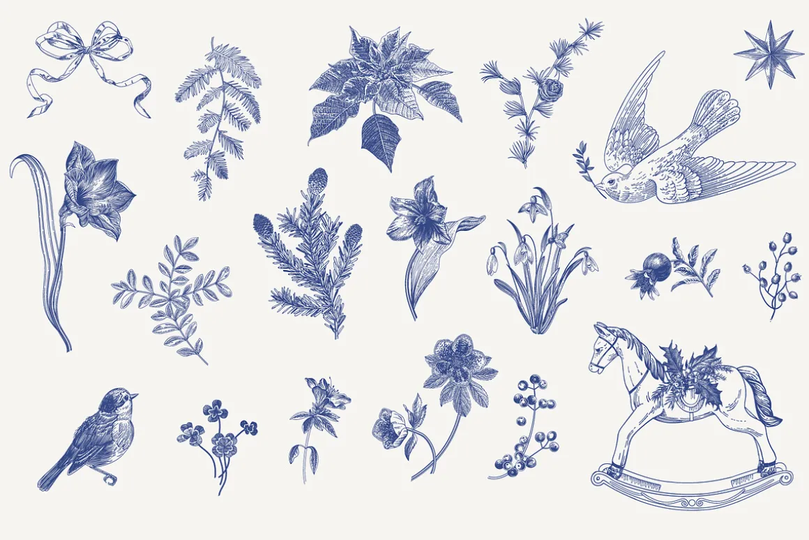 Christmas dreams. Blue & white