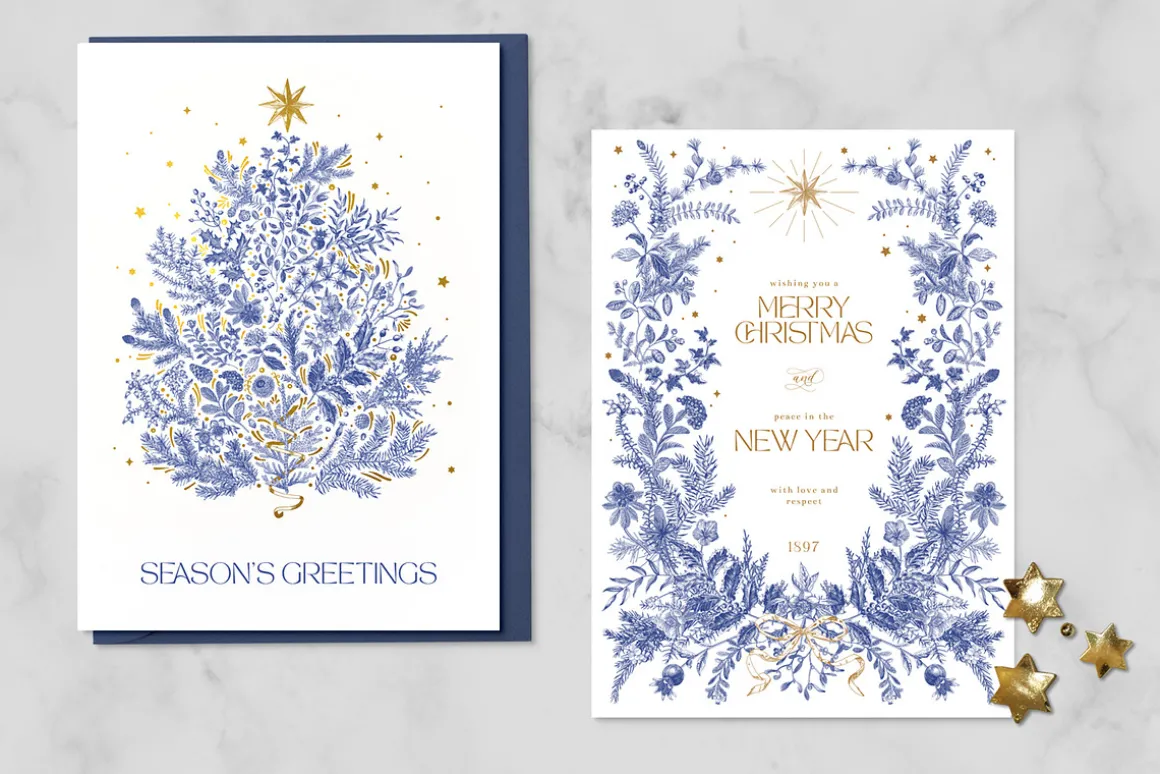 Christmas dreams. Blue & white