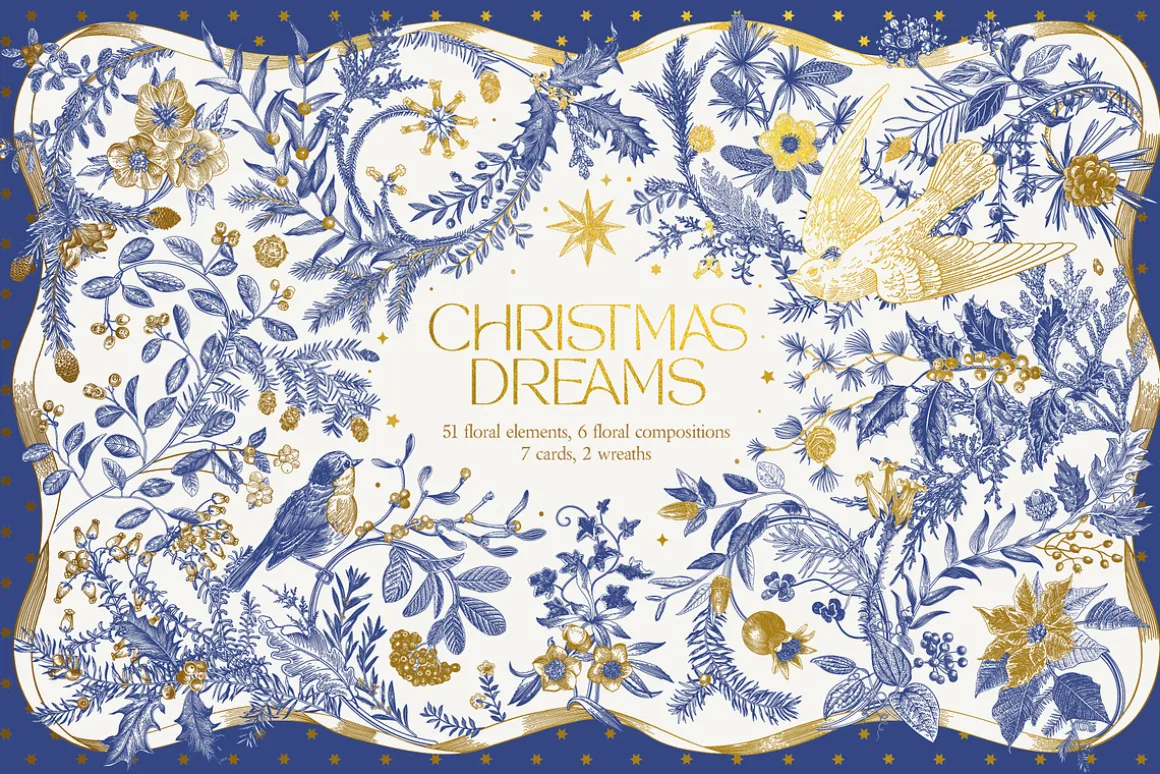 Christmas dreams. Blue & white