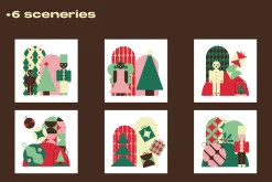 Christmas geometrical illustrations