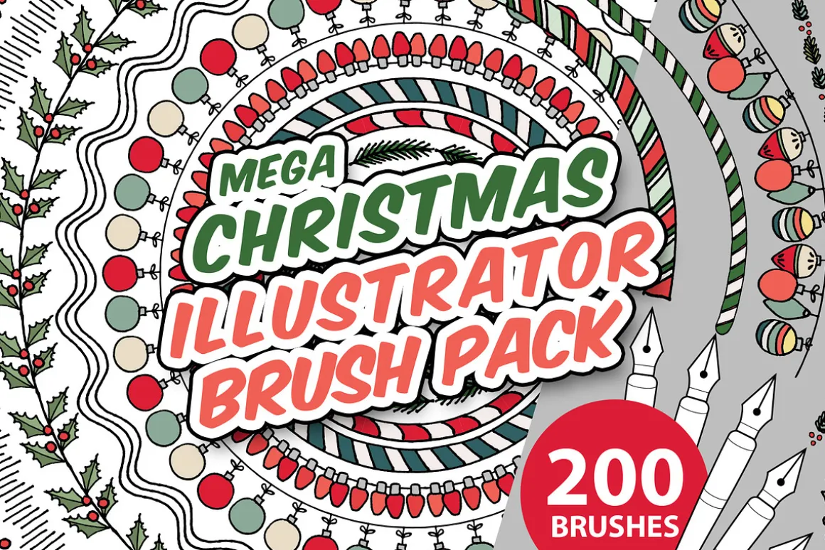 Christmas Illustrator Brush Pack