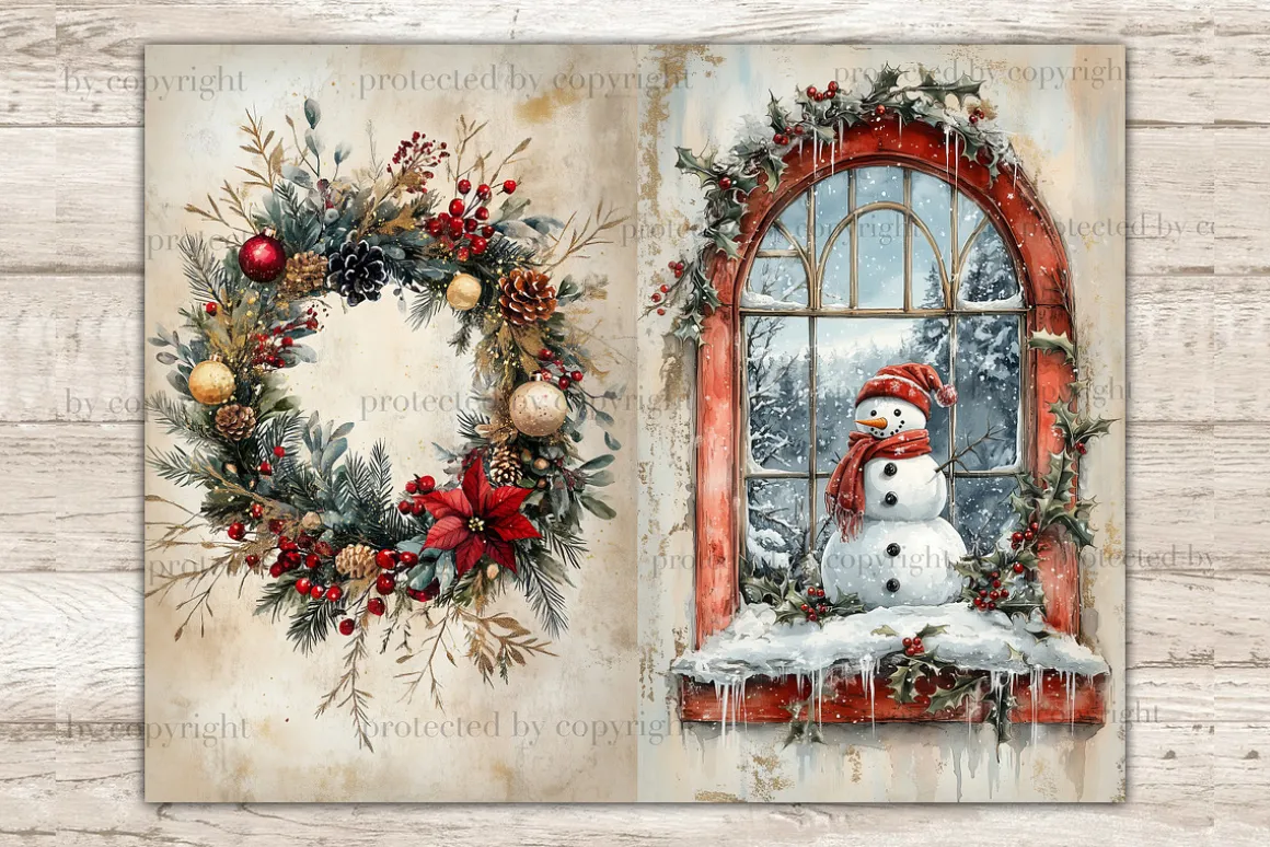 Christmas Junk Journal Pages