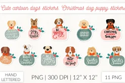 Christmas Socks dog stickers. Puppy