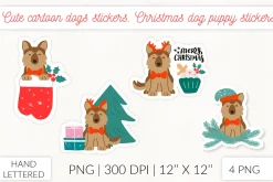 Christmas Socks dog stickers. Puppy