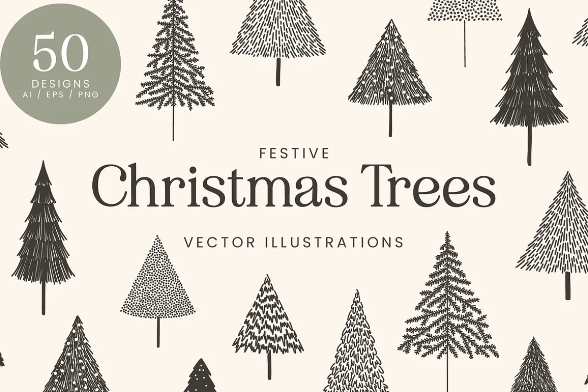 Christmas Trees Vector Illustrations