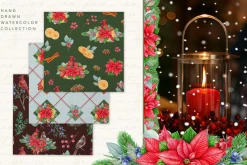 Christmas Watercolor Clipart Set