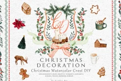Christmas Watercolor Crest DIY