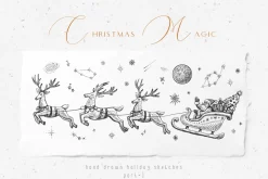 Christmas winter sketches - vector