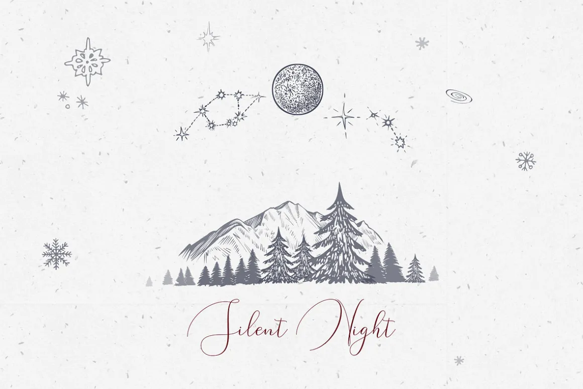 Christmas winter sketches - vector