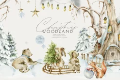 Christmas woodland Winter animals