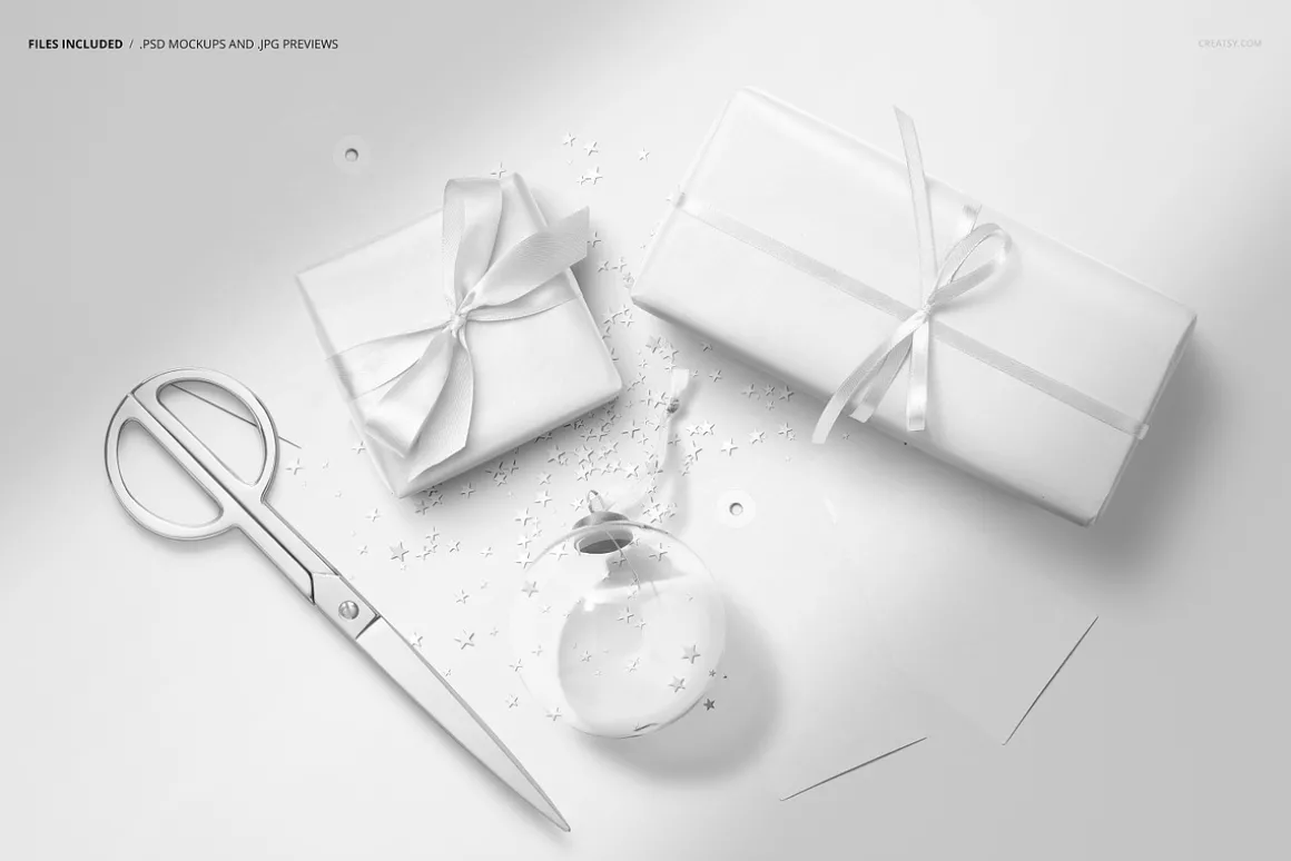 Christmas Wrapped Gifts Mockup
