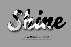 Chrome Liquid Metallic Text Effect
