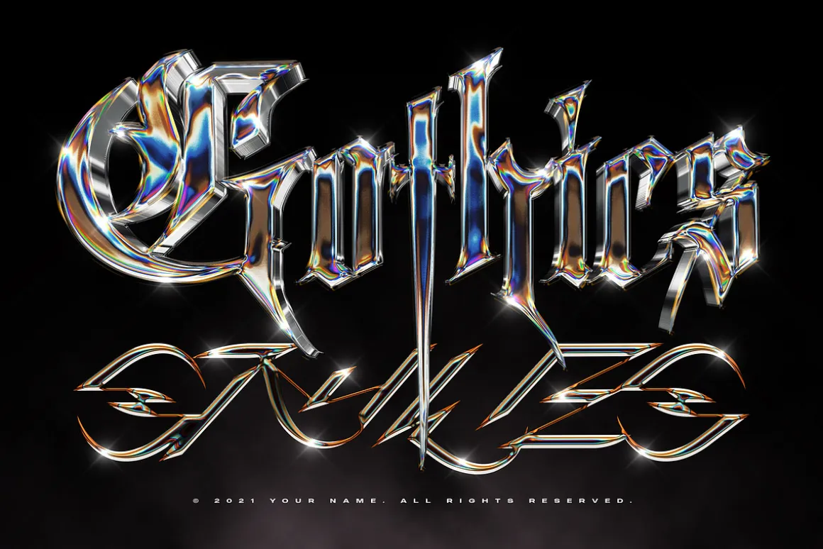 Chrome Text Effects Bundle 02